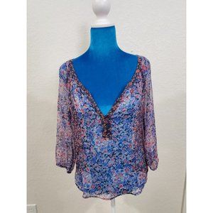 American Eagle Sheer See Through Blouse Shirt Size XS/TP